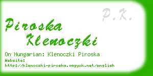 piroska klenoczki business card